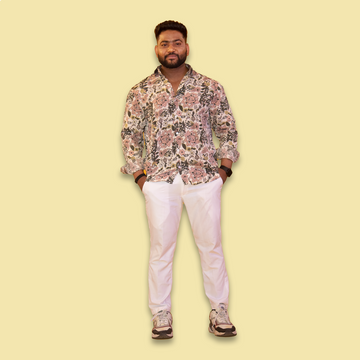 Floral Print Crepe Full Sleeves Shirt