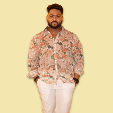 Floral Print Full Sleeves Georgette Shirt