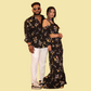 Black Floral Print Matching Outfit for Couple
