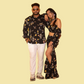 Black Floral Print Matching Outfit for Couple