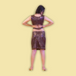 Brown Sequin Cutout Top and Mini Skirt Set