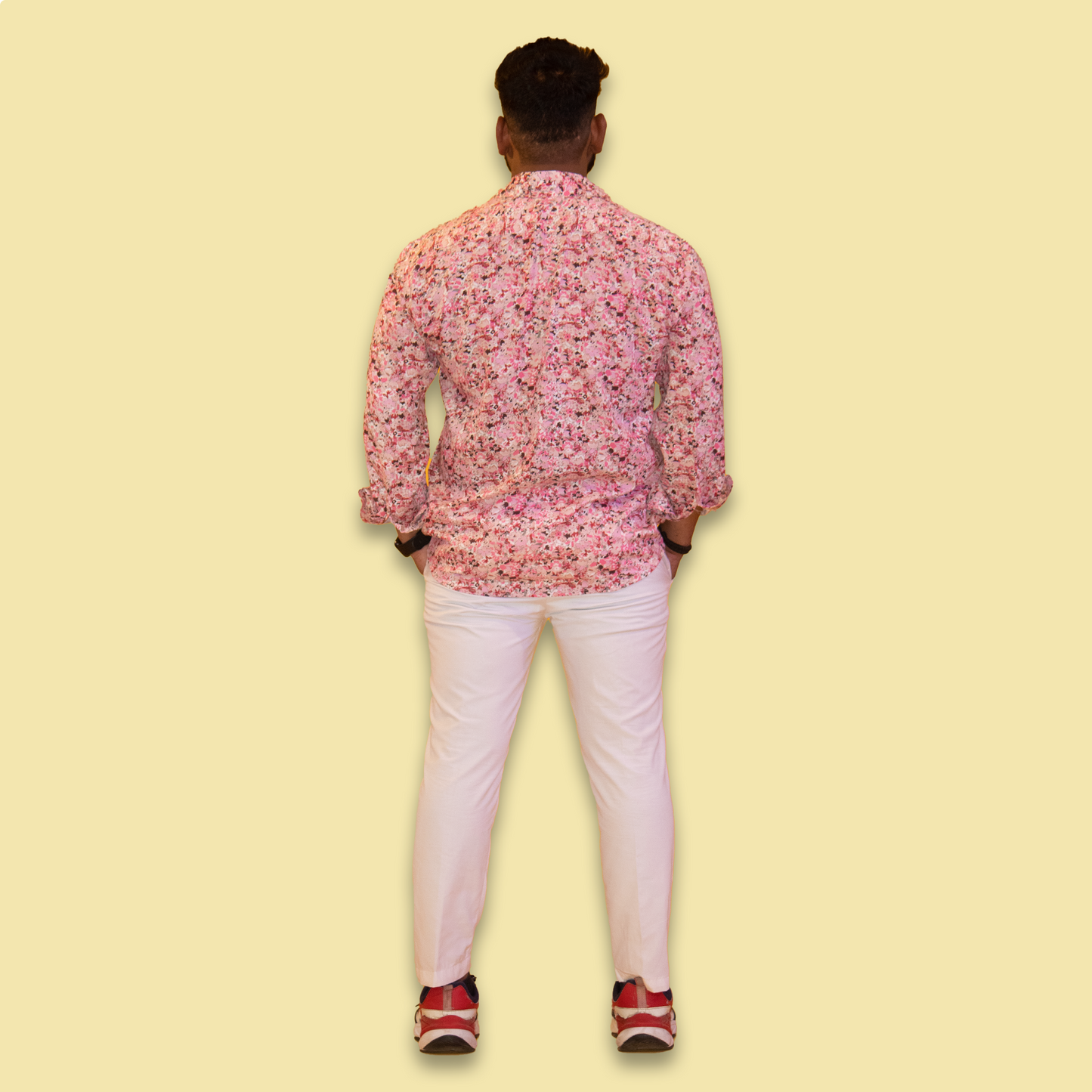 Pink Floral Print Full Sleeves Shirt