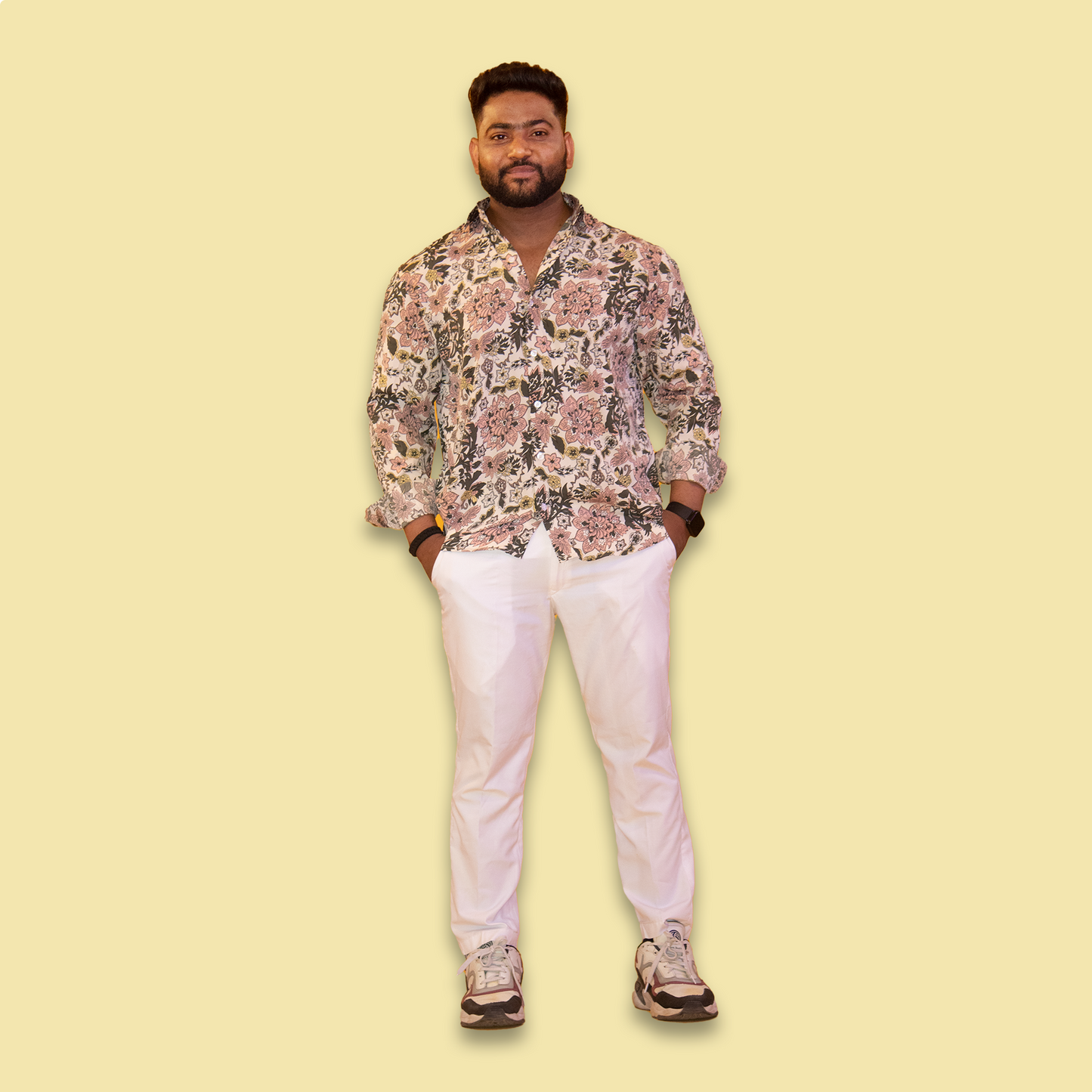 Floral Print Crepe Full Sleeves Shirt