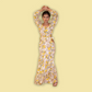 Yellow Floral Print Cutout Maxi Dress