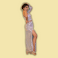 One Shoulder Silver Sequin Gown