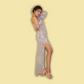 One Shoulder Silver Sequin Gown