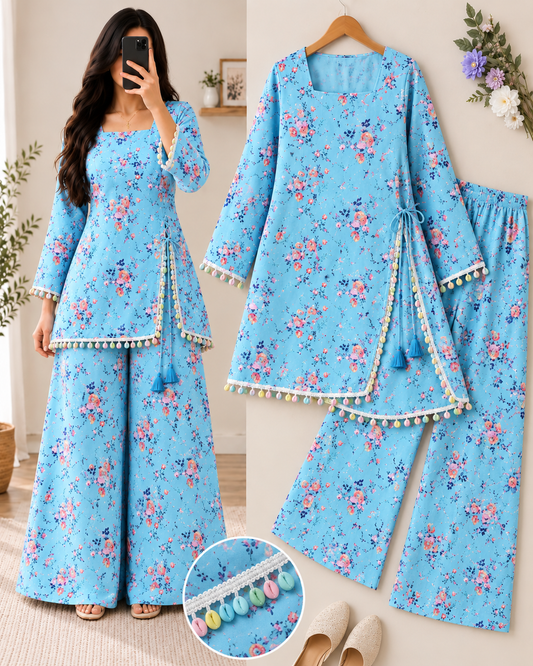 Sky Blossom Floral Coord Set