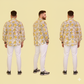 Yellow Floral Print Full Sleeves Shirt