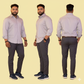 Grey Full Sleeves Cotton Lycra Shirt